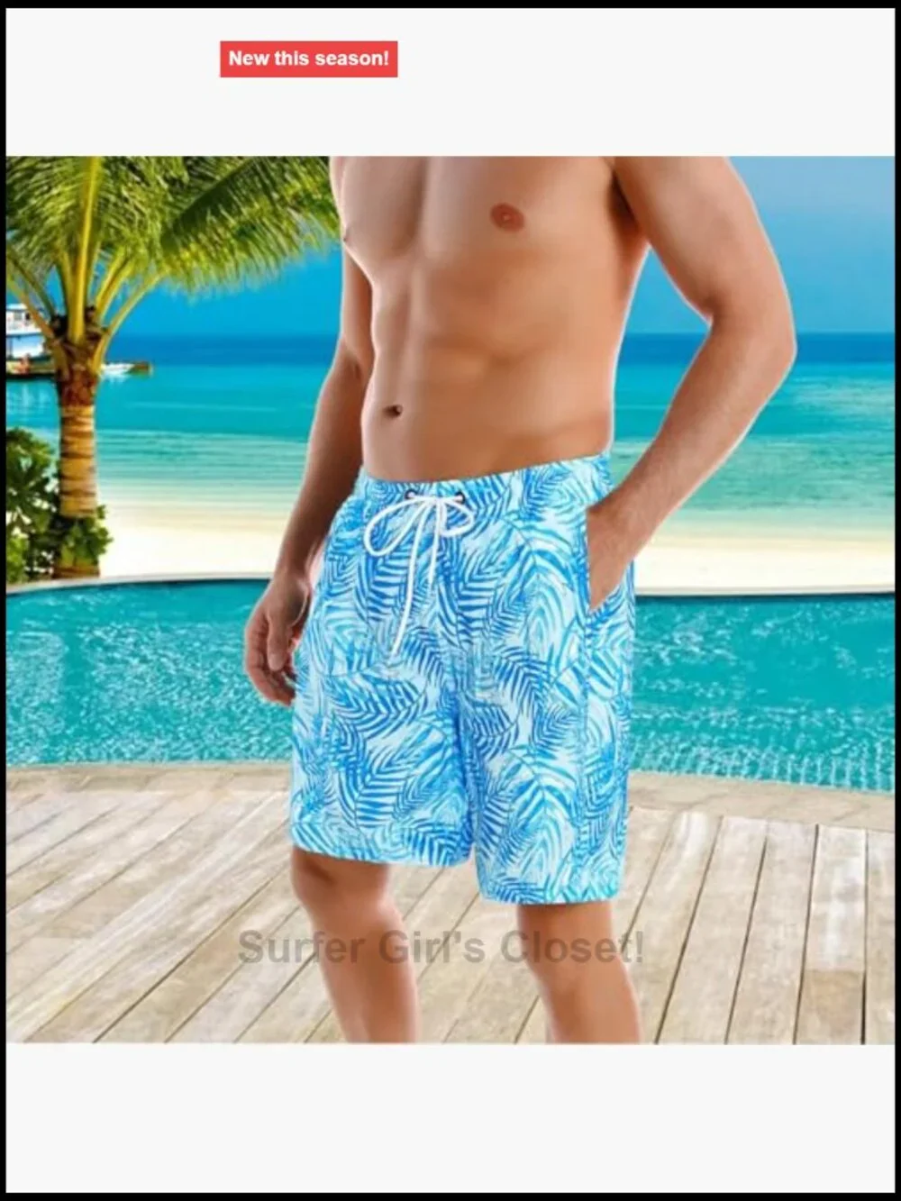 Two Piece Bikini Set for Women with Men's Swim Trunks Matching Couples Swimwear